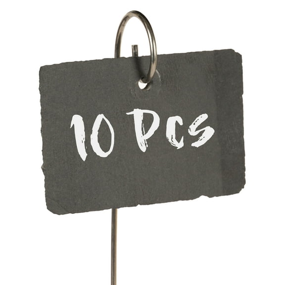 Darling Souvenir 10 Pcs Garden Marker Sign Reusable Labels Rough Natural Slate Hanging Tags Weatherproof Stainless Steel Rod For Flower Beds Plant Nursery Pots