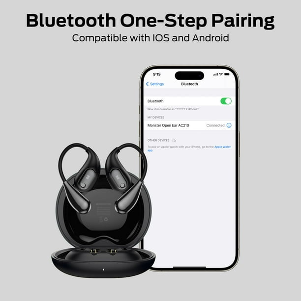 Monster Open Ear Headphones, Bluetooth 5.4 Earphones Stereo Sound