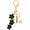 Black Flower, variant on Gold Bubble Letter Keychain, Initial Bag Charms for Handbags, Cute Flower Purse Accessories for Women, Monogram Gift