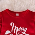 thumbnail image 5 of Outfits for Toddler Boys Christmas Long Sleeve Letter Prints Romper Long Pants Hat Outfits Sets Size 18-24 Months ,Red, 5 of 8