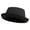Black, variant on Big Size Polyester Linen Mixed Porkpie Upbrim Fedora - Tan 2XL-3XL