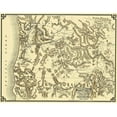 thumbnail image 2 of Unknown 14x12 Black Ornate Wood Framed with Double Matting Museum Art Print Titled - Washington and Oregon with Rail Routes - 1874, 2 of 4