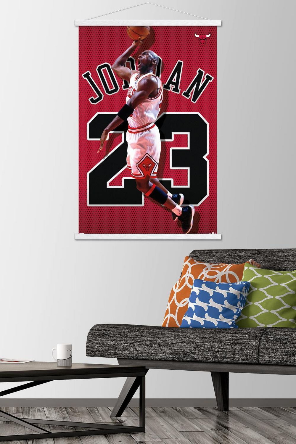 Michael Jordan - Jersey Wall Poster, 22.375" x 34" Framed