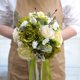thumbnail image 5 of Nvzi Ramos de boda de flores artificiales para dama de honor, ramo de novia para ceremonia de boda, aniversario, ramo de boda rústico (azul), 5 of 5