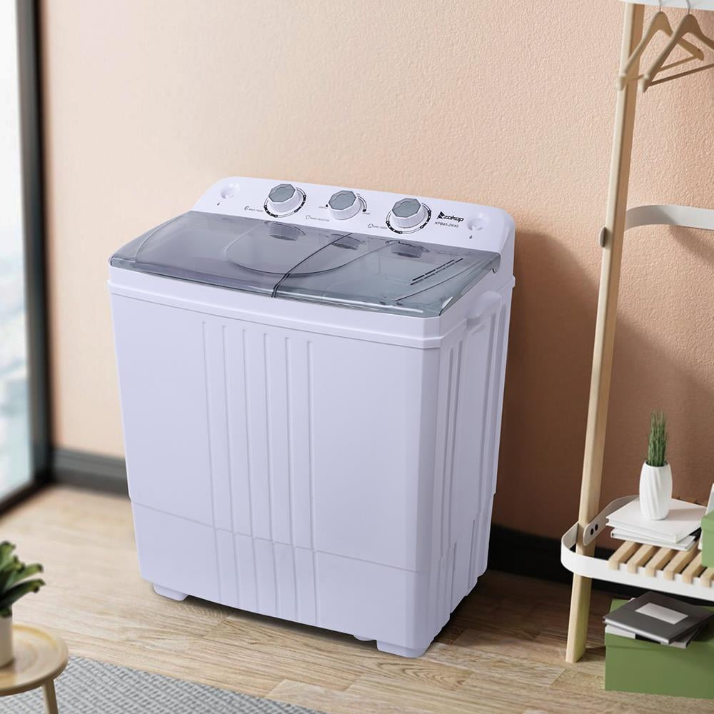 SamyoHome 16.5lbs Portable Compact Mini Twin Tub Washing Machine, Large