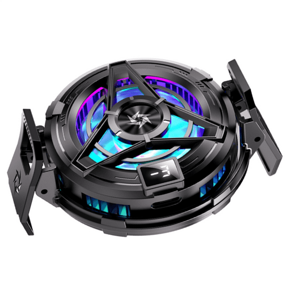 SL17 Mobile Phone Semiconductor Fan Radiator with Back Clip Heat Sink Game Console Radiator Suitable for IOS/Android,1set * SL-17 digital display mobile phone radiator,Black