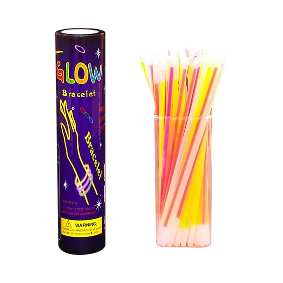 CREATITOY Glow Stick Toy for Concerts & Parties - Connectable Light Sticks with 5 Colors, 20cm Glow Sticks (100PC, Safe & Bright)
