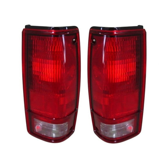New Pair Of Tail Lights With Bezel Compatible With Chevrolet S10 Gmc Sonoma 1982-1991 1992 1993 By Part Numbers 915710 GM2800106 915709