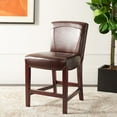 thumbnail image 2 of SAFAVIEH Ken Square Mid Back Counter Stool, Brown, 2 of 15