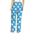 thumbnail image 3 of Uemuo Cute Polar Bear Pattern Women's Wide Leg Palazzo Lounge Pants with Pockets Light Weight Loose Comfy Casual Pajama Pants-Medium, 3 of 9