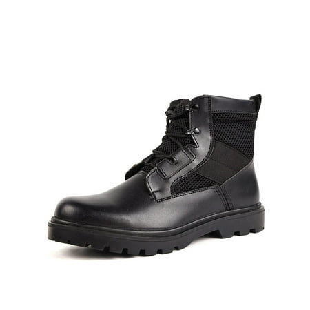 

Lacyhop Men Ankle Boot Lightweight Warm Bootie Plush Lined Work Boots Outdoor Slip Resistant Winter Booties Comfort Lace Up Training Shoes Mesh Black 8.5