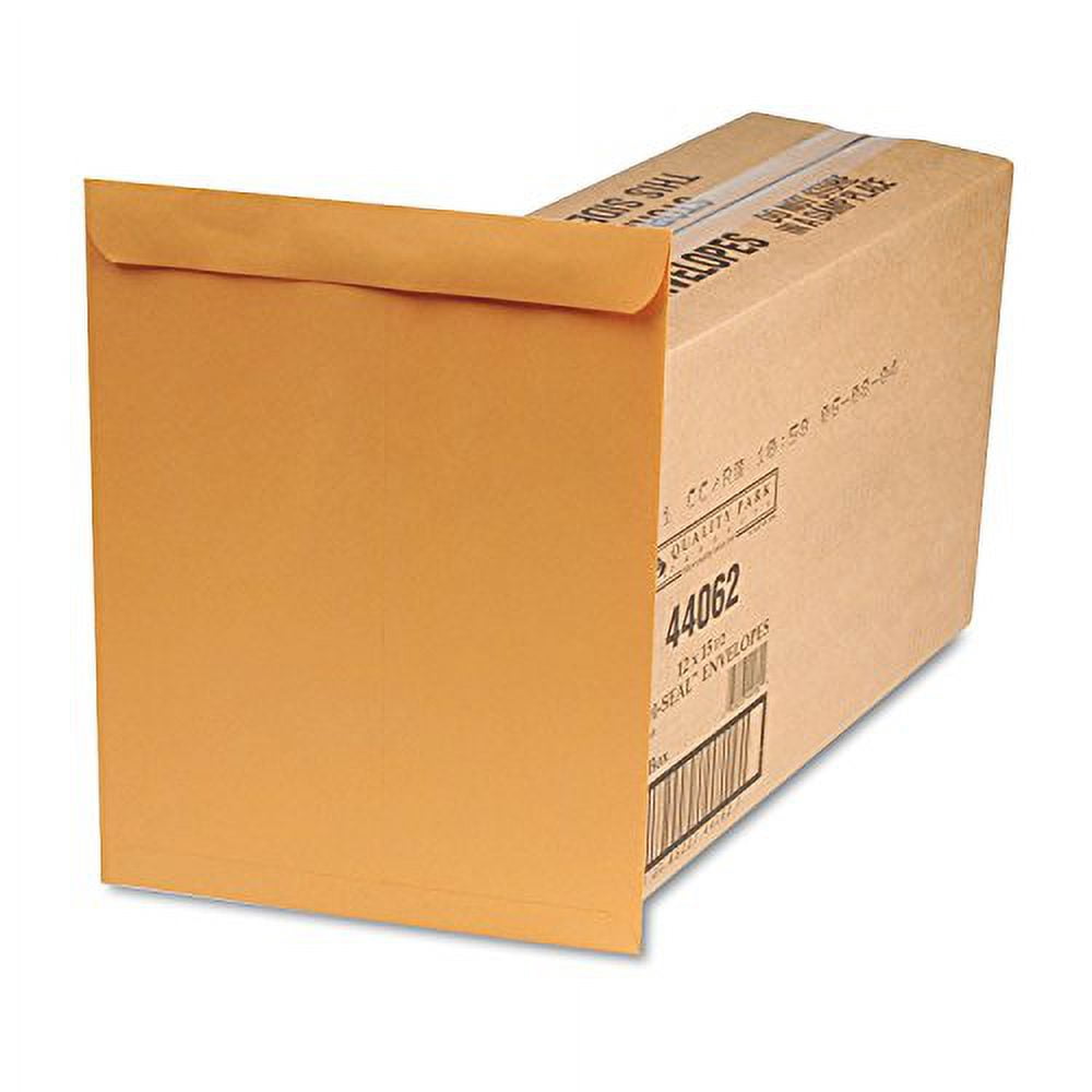 Quality Park® Redi-Seal® Catalog Envelopes, 12" x 15 1/2", Brown Kraft, Box Of 250