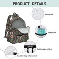 thumbnail image 4 of Mushroom and Dragonfly Black Pattern Backpack for School, Cute School Bag with Adjustable Shoulder Straps and Padded Back, 13.4"x11"x4.7", 4 of 5