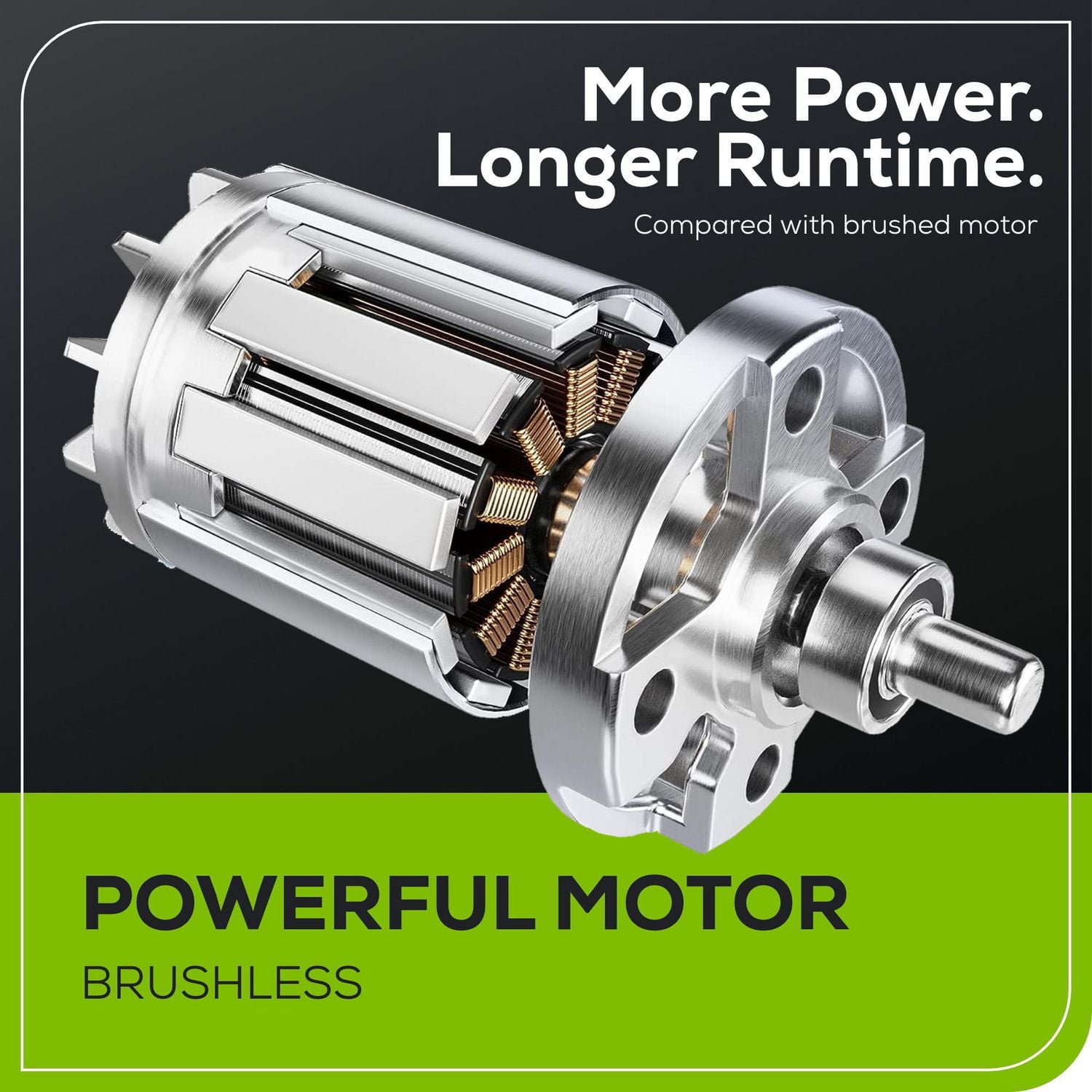 Tondeuse manuelle Greenworks 48 V (2 x 24 V) sans balai, 20 pouces, 2 batteries 4 Ah et chargeur 4 A