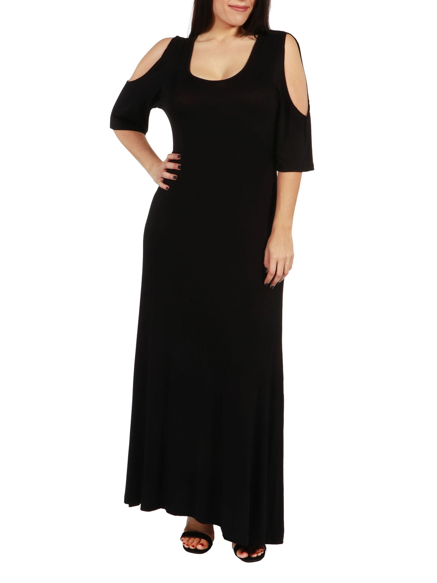 black maxi dress size 24