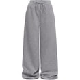 thumbnail image 3 of PMVFHDE Girls Casual Pants Elastic Waist Straight Leg Joggers Comfortable Playwear Trousers For Toddler Kids Daily Outdoor Spring Autumn Winter Light Gray,11-12 Years, 3 of 5