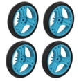 thumbnail image 1 of Unique Bargains Rouleau à Roulettes en Plastique 150mm Dia Noir Bleu 4 Pcs, 1 of 1