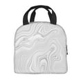 thumbnail image 3 of Reusable Lunch Bag, Insulated Lunch Bag for Women Men - White Marbling Tote Lunch Bag, Picnic School Work Office, 3 of 9