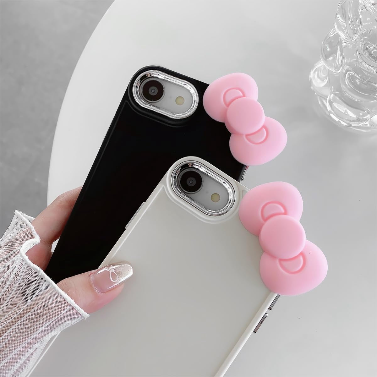 2 Pack Cute Bow IPhone Case – Soft TPU Cover For IPhone SE/7/8, Shockproof
