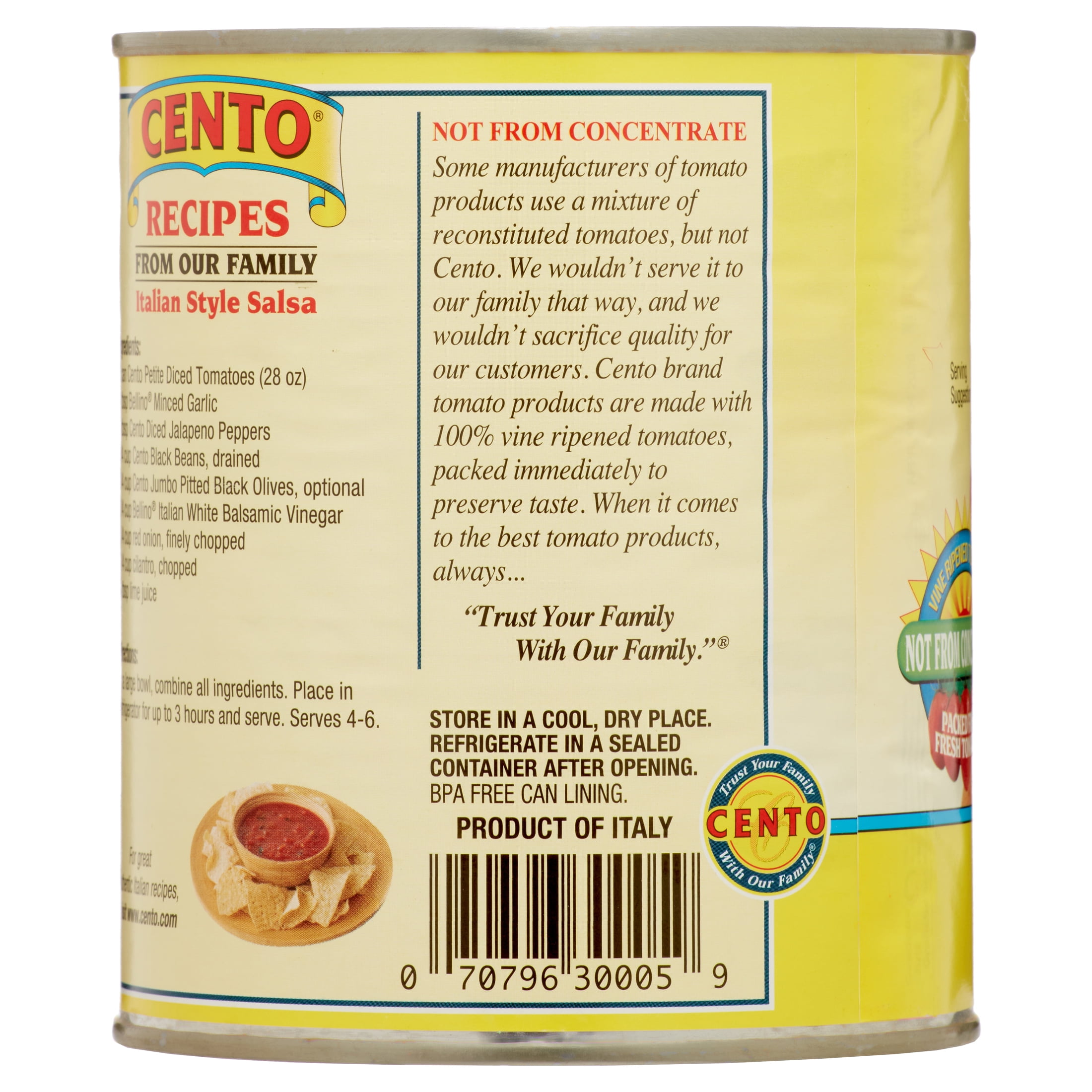 (12 pack) Cento Petite Diced Tomatoes In Puree, 28 oz - allergens not contained