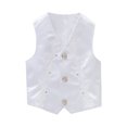 thumbnail image 2 of XASZHN Boy's 4 Button Formal Suit Vest White_004 3-4 Years, 2 of 4