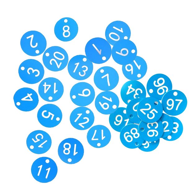 Sonducket 100x Protable Number Number 1-100 Keys Dormitory Warehouse Hotel for Ropa, zapatos y accesorios Miscelánea cielo azul+palabra blanca