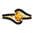 thumbnail image 5 of AoneJewelry 1.45 Ct. Citrine Gemstone & Black Diamond Ring In 10K Rose, White & Yellow Gold, 5 of 5