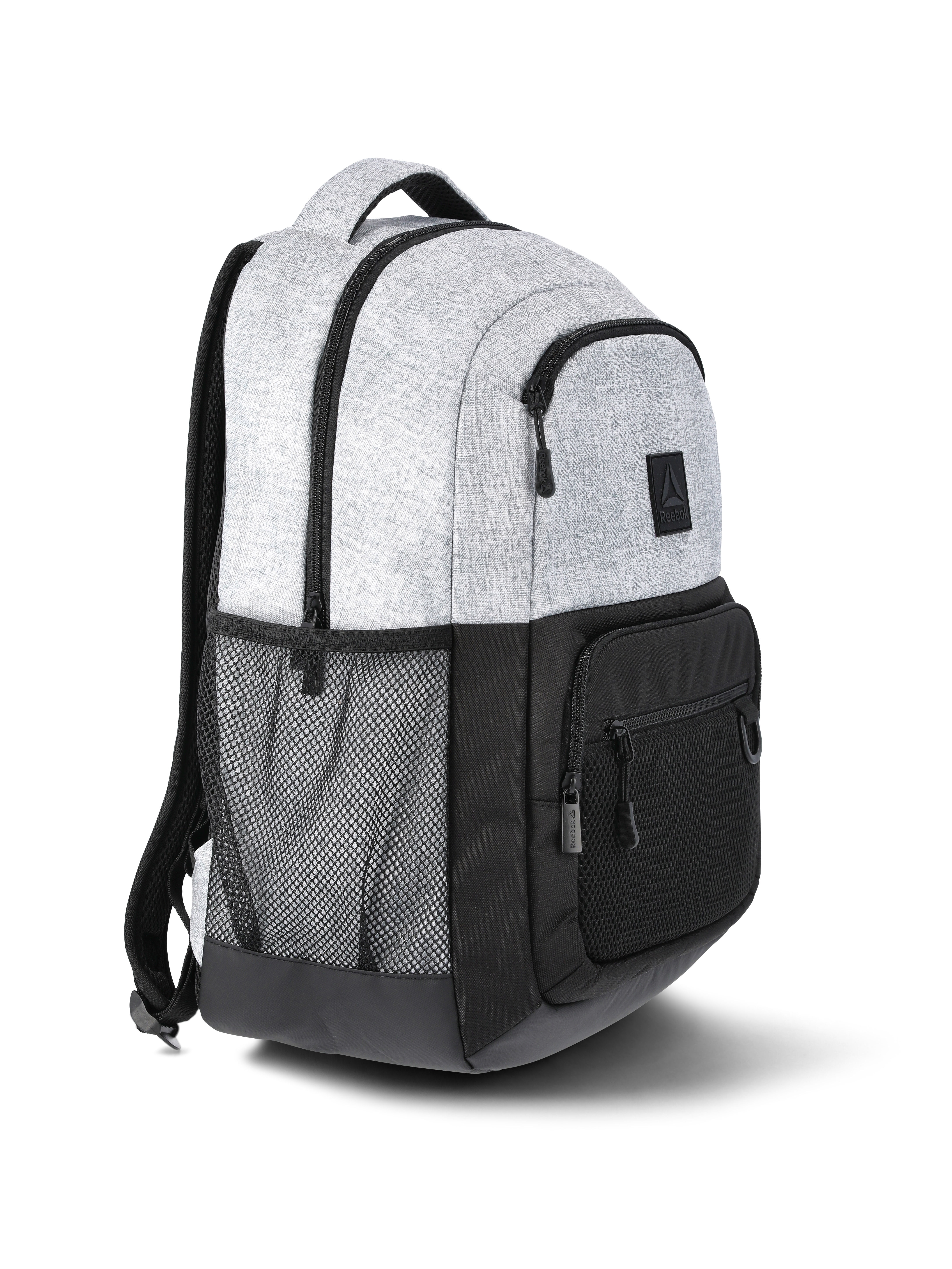 Reebok Unisex Ronan 18" Laptop Backpack, Light Heather Grey