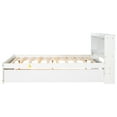 thumbnail image 6 of Full Trundle Bed with Bookcase Headboard, Wood Full Size Platform Bed Frame for Teens, No Box Spring Needed (White), 6 of 12