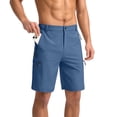 thumbnail image 1 of OIOLOYJM Shorts Cargo de Randonnée pour Hommes Légers Extensibles pour Extérieur Shorts Athlétiques Golf Camping Décontracté Gym Course avec 4 Poches Zippées Bleu TG, 1 of 3