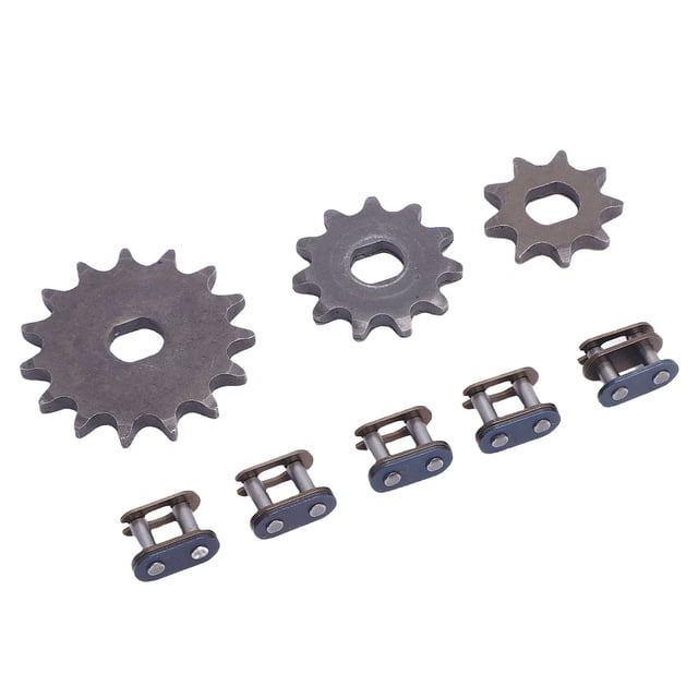 T8F Sprocket, Sprocket Set High Strength Long Lasting 3 Pcs Steel with Chain Master Link for Replacement