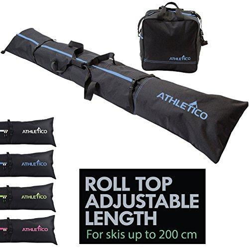 AUMTISC Ski Kit Bag & Boot Bag Combo Ajustable Ski Bag Up To 200cm 