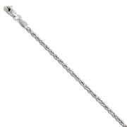 14K White Gold 2mm Diamond-Cut Rope Chain