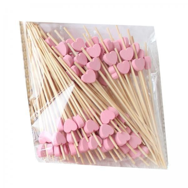 Palillos de frutas,Palillos de frutas desechables Palillos de madera para cócteles,Palillos de madera resistentes para aperitivos Brochetas Favor de fiesta,Artículos para fiestas Palillos de