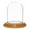Oak Veneer Base, variant on Plymor 2.5" x 3.5" Small Glass Display Dome Cloche (no Base)