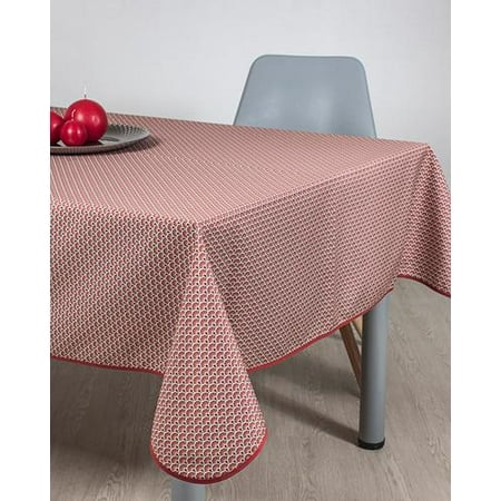

Red Waves 100% Polyester Stain Resistant Tablecloth 39 x 58 inch