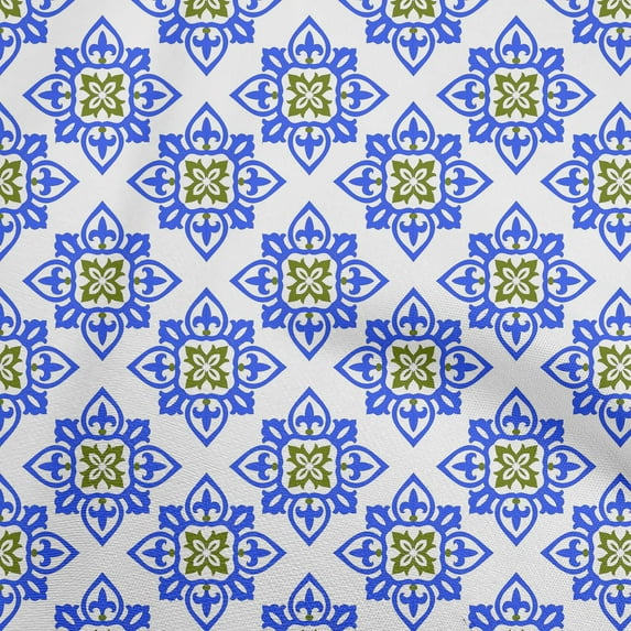 oneOone Viscose Jersey Blue Fabric Mosaic Sewing Material Print Fabric By The Yard 60 Inch Wide