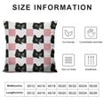 thumbnail image 5 of BANET  Cats Throw Pillow Cushion Cover, Chess Board Design with Kittens Feline Kitty Animals Pets Retro Mosaic, Decorative Square Accent Pillow Case 12x12in, 5 of 5