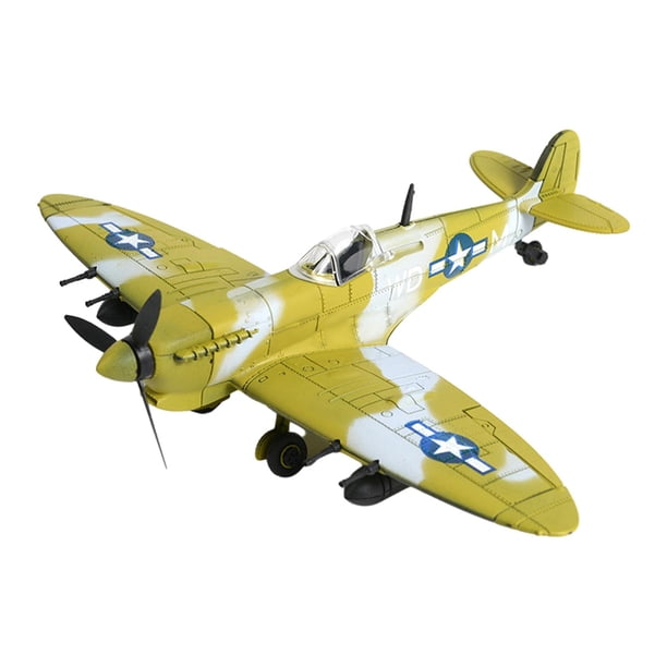Kits de construcción de caza 1:48, modelo de avión, decoración de escritorio, juguetes educativos para niños, adorno, ensamblaje DIY, rompecabezas 3D amarillo verde