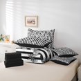 thumbnail image 6 of Feelyou Cartoon Bowknot Bedding Comforter Set 7pcs, Black Stripes Lines King Bedding Sets, 6 of 8