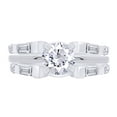 thumbnail image 3 of Baguette & Round White Cubic Zirconia Enhancer Guard Ring 14K White Gold Ring Size - 10, 3 of 10