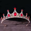 thumbnail image 5 of KMVEXO-corona y Tiara de cristal gótico para mujer, accesorios para el cabello de novia de boda, corona de diamantes de imitación, Diadema, barroco, Vintage, negro, 5 of 5