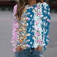 thumbnail image 2 of Jamicy Chandails en Molleton pour Adolescentes Cadeau pour Femmes Chemises à Manches Longues pour Femmes Mode Manches Longues Col Rond Chemises Basiques Tee Tri Confortable Hauts Imprimés Blouse, 2 of 4
