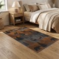 thumbnail image 2 of ODIKA 5'x7' Washable Area Rug Wildlife Landscape Forest Wilderness Motif Border Vintage Cabin Flowing Dynamic for Dining Room, Under Table, Home Office, Non-Slip Chair-Friendly, 2 of 7