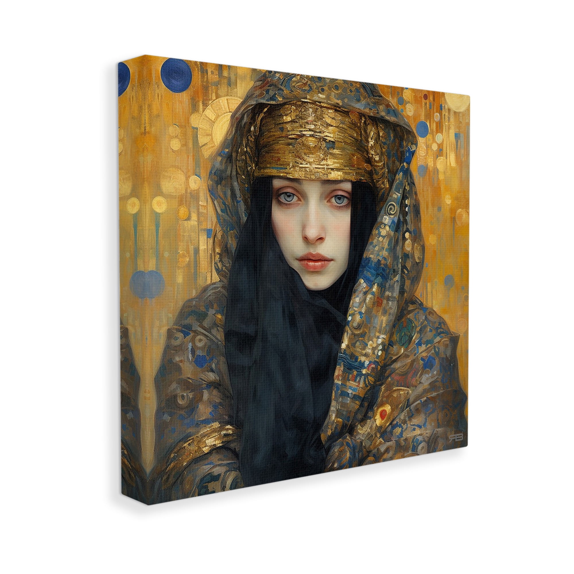 Stupell Industries Woman with Ornate Veil Abstract Painting Gallery Wrapped Canvas Art Print Wall Art, 17 x 17