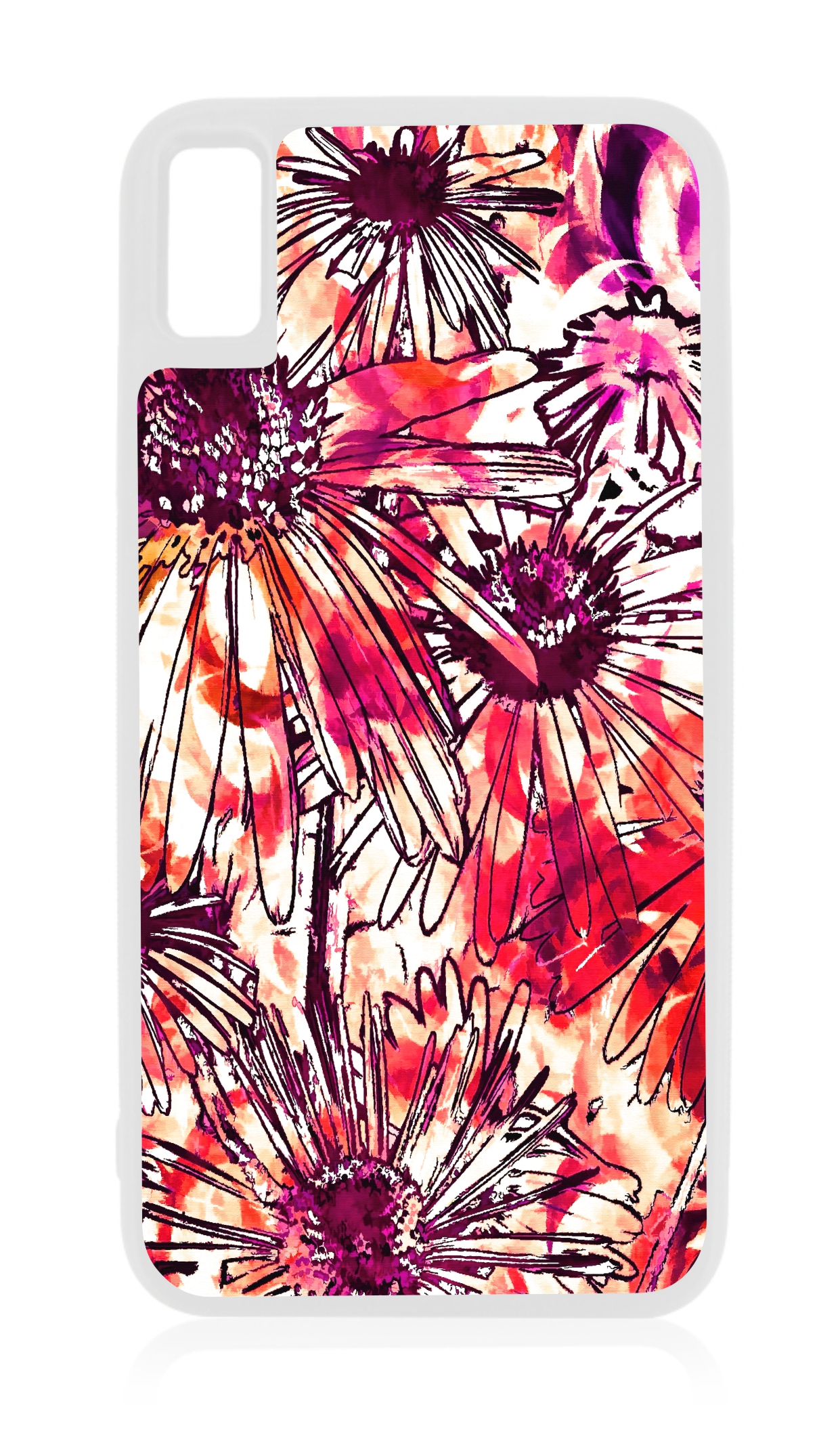 Flower Drawing 10xr Flower Case iPhone 10 xr Floral Case White Rubber