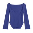 thumbnail image 4 of Vedolay Women's Sweaters 2023 V Neck Sweater for Women Fall Lightweight Knit Pullover Sweaters Blue,M, 4 of 4