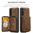 thumbnail image 7 of Allytechgroup for Samsung Galaxy S25 Case, Vegan PU Leather Anti-Scratch Magnetic Detachable Wallet Zipper Purse Stand Case with Card Slots for Samsung Galaxy S25, Brown, 7 of 7