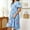 Sky Blue, variant on QUNYINEY Floral Womens Dresses Summer Short Sleeve A Line Midi Sundress Loose Fit Ruffle V Neck Flowy Casual Dresses