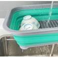 thumbnail image 5 of SAMMART Collapsible Dish Drainer - Foldable Drying Rack Set - Portable Dinnerware Organizer - Space Saving (1, Dark Grey/Bluish-Green, 5 of 7